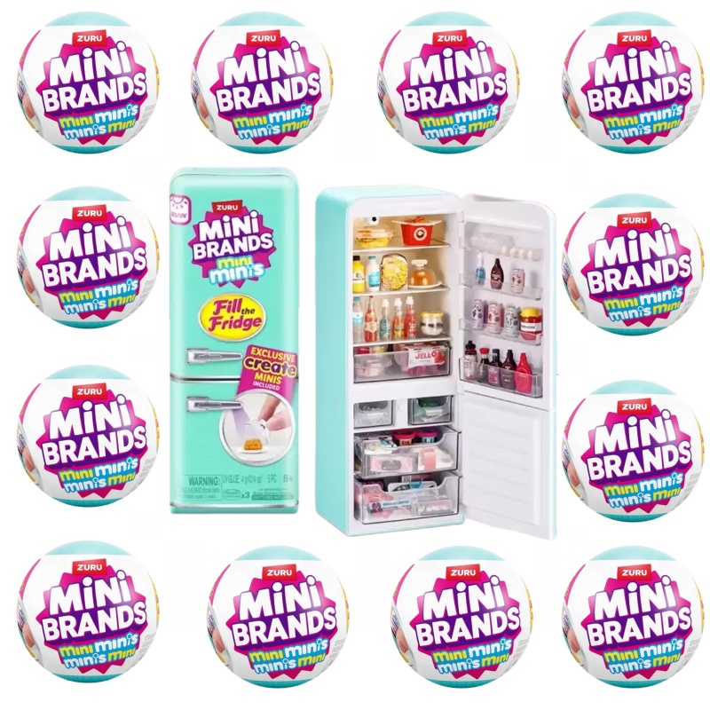Kids Toys Brand - กล่องสุ่มของเล่นซูรู มินิแบรนด์ส รุ่นตู้เย็น บอลเซอร์ไพรส์ ชุดอาหารจิ๋วแสนอร่อย ของตกแต่งบ้าน