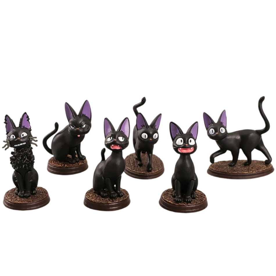 Kids Toys Jiji - 6 ชิ้น/เซ็ตการ์ตูนแมวดํา Jiji Gigi รูป PVC
