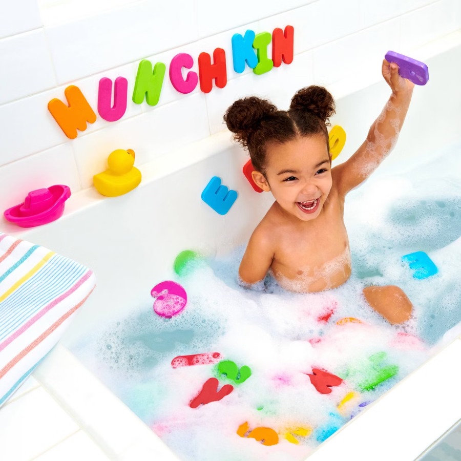 Bath Letter Number Foam - ตัวอักษรและตัวเลขสำหรับอาบน้ำแบบโฟม, ชุดของเล่นลอยน้ำสำหรับอาบน้ำ 36 ชิ้น, ของเล่นเสริมพัฒนาการสำหรับเด็กเล็กในอ่างอาบน้ำ