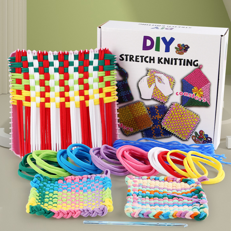 Kid Toys And Craft - ของเล่นทอผ้า DIY สําหรับเด็กอายุ 3 ปีขึ้นไป ชุดงานฝีมือเชือกยืดพร้อมแถบสีสันสดใส