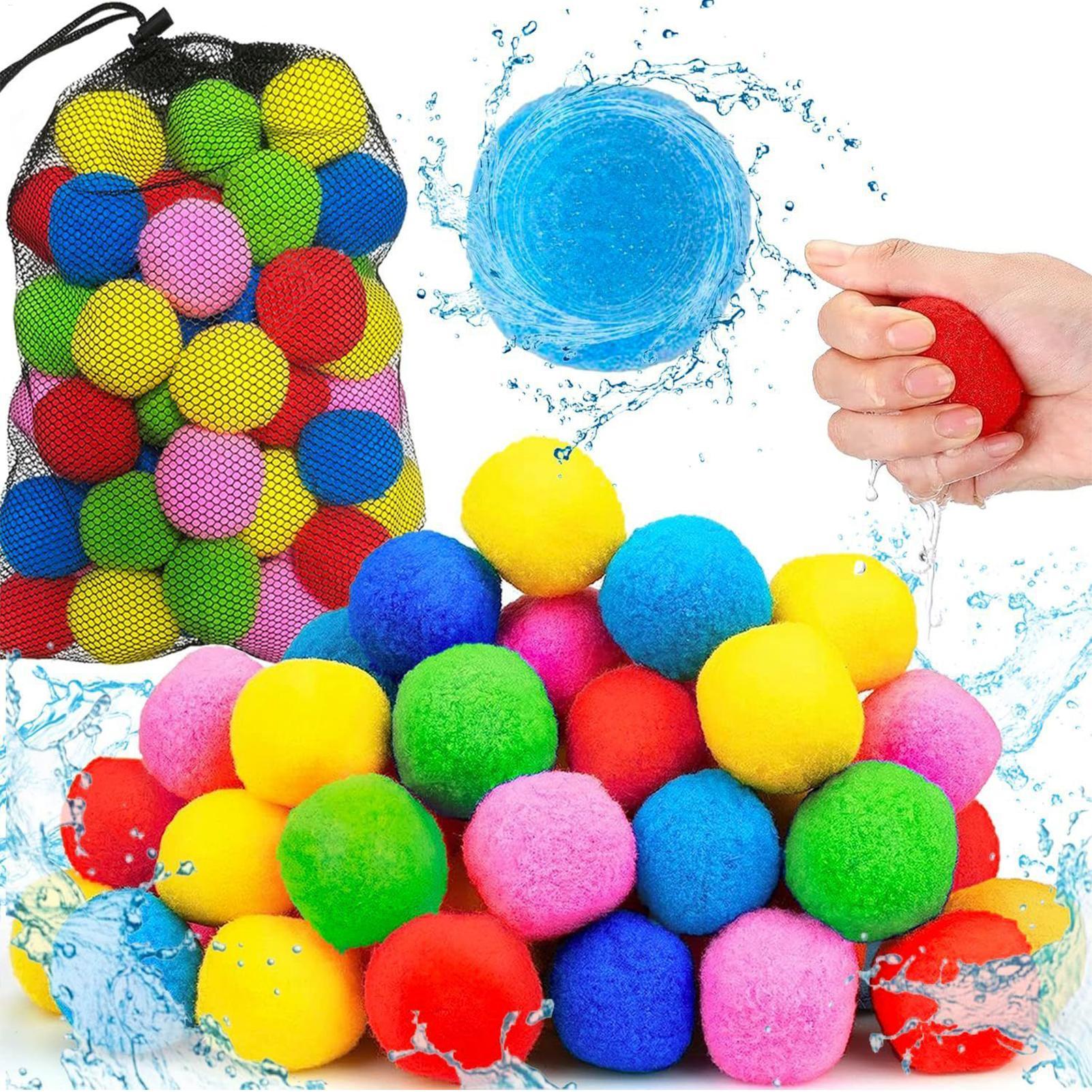 Water Balloon Set - 60 ชิ้น/ชุด ลูกบอลน้ำแบบใช้ซ้ำได้ เติมน้ำได้ทันที ของเล่นชายหาดนุ่มนิ่ม เกมกลางแจ้งสำหรับครอบครัว