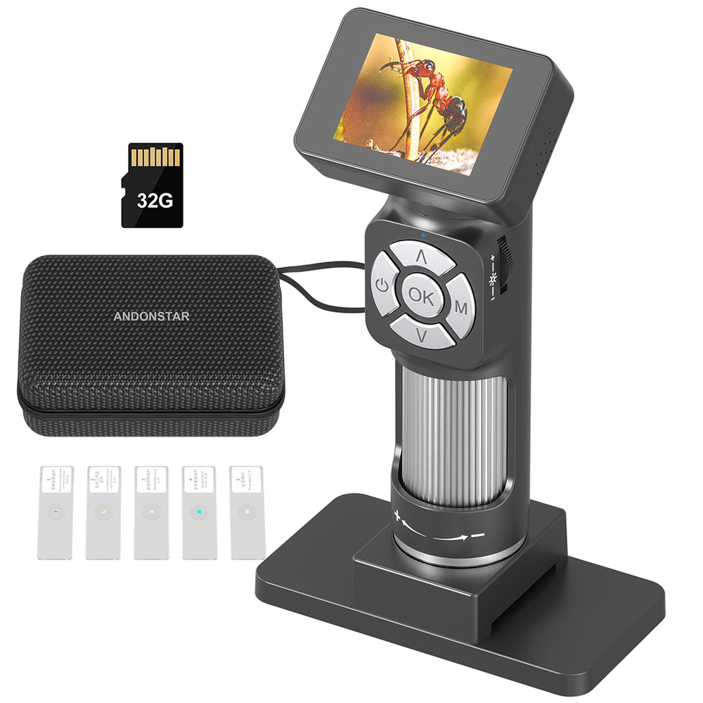 Microscope Kids Science - Andonstar กล้องจุลทรรศน์ดิจิทัลสำหรับเด็กแบบ USB 50x-500x ใหม่ AD112