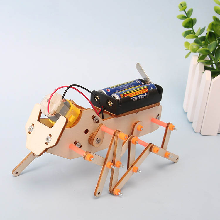 Kid Toys And Craft - ชุดวัสดุงานประดิษฐ์หุ่นยนต์หกขาแบบประกอบเองสำหรับเด็ก หุ่นยนต์สุนัขคลาน ของเล่นแบบประกอบเอง