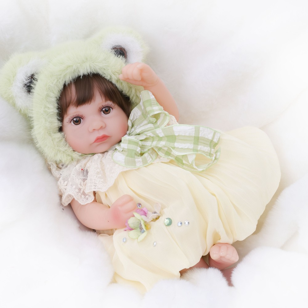 Kids Toys Xmas - Cloveray ตุ๊กตาวินิลรูปกบสีเขียวขนาด 12 นิ้ว ตุ๊กตาวินิลทั้งตัวที่สมจริง งานแฮนด์เมดคุณภาพสูง