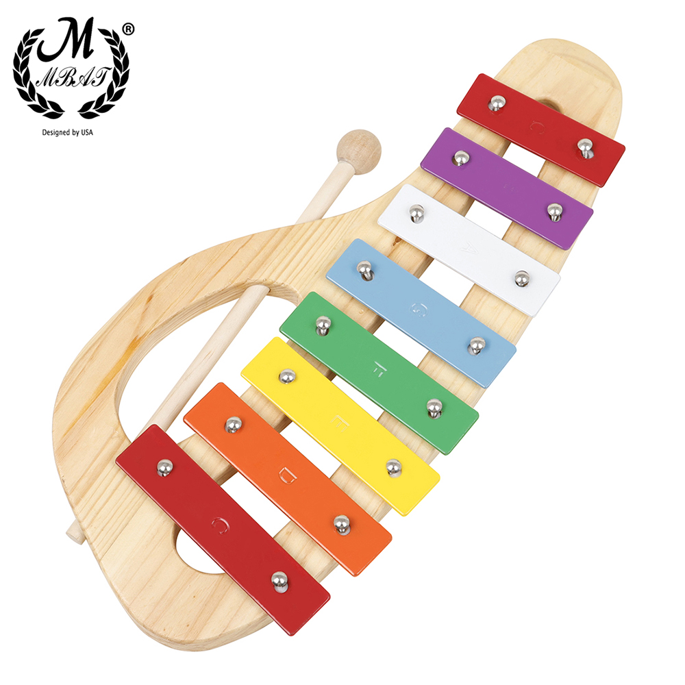 Kids Toys Xylophone - M MBAT 8-Note ระนาดพลาสติก Mallet กล่องเครื่องดนตรีของเล่นของขวัญระนาดเด็กปัจจุบัน