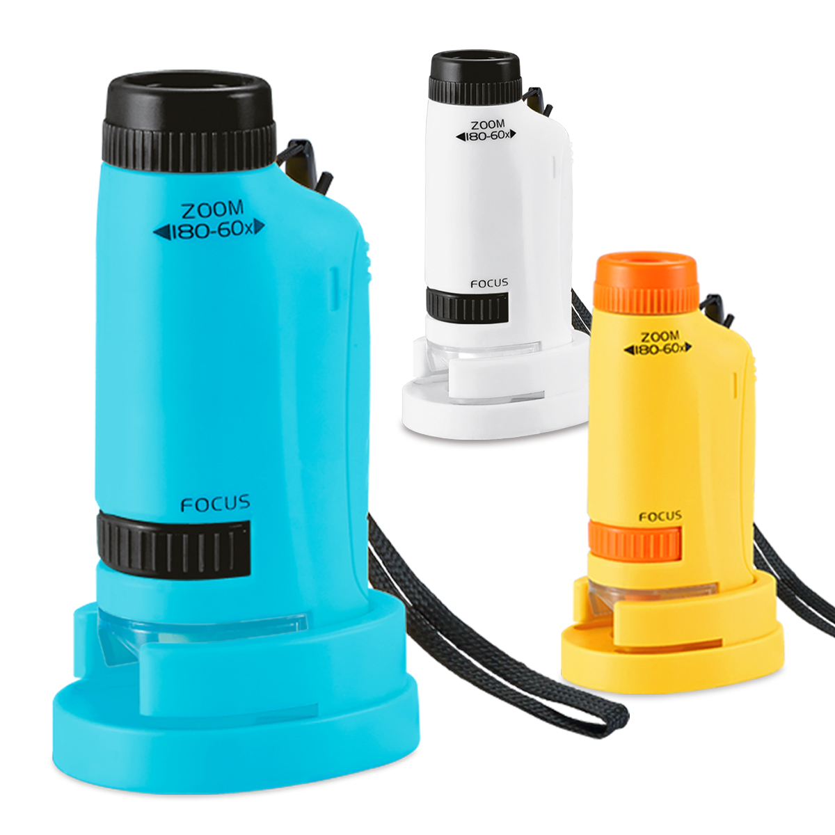 Microscope Kids Science - ชุดของเล่นมือถือกล้องจุลทรรศน์ขนาดเล็ก, กล้องจุลทรรศน์พร้อมไฟ LED และแบตเตอรี่ปุ่ม AG13 2