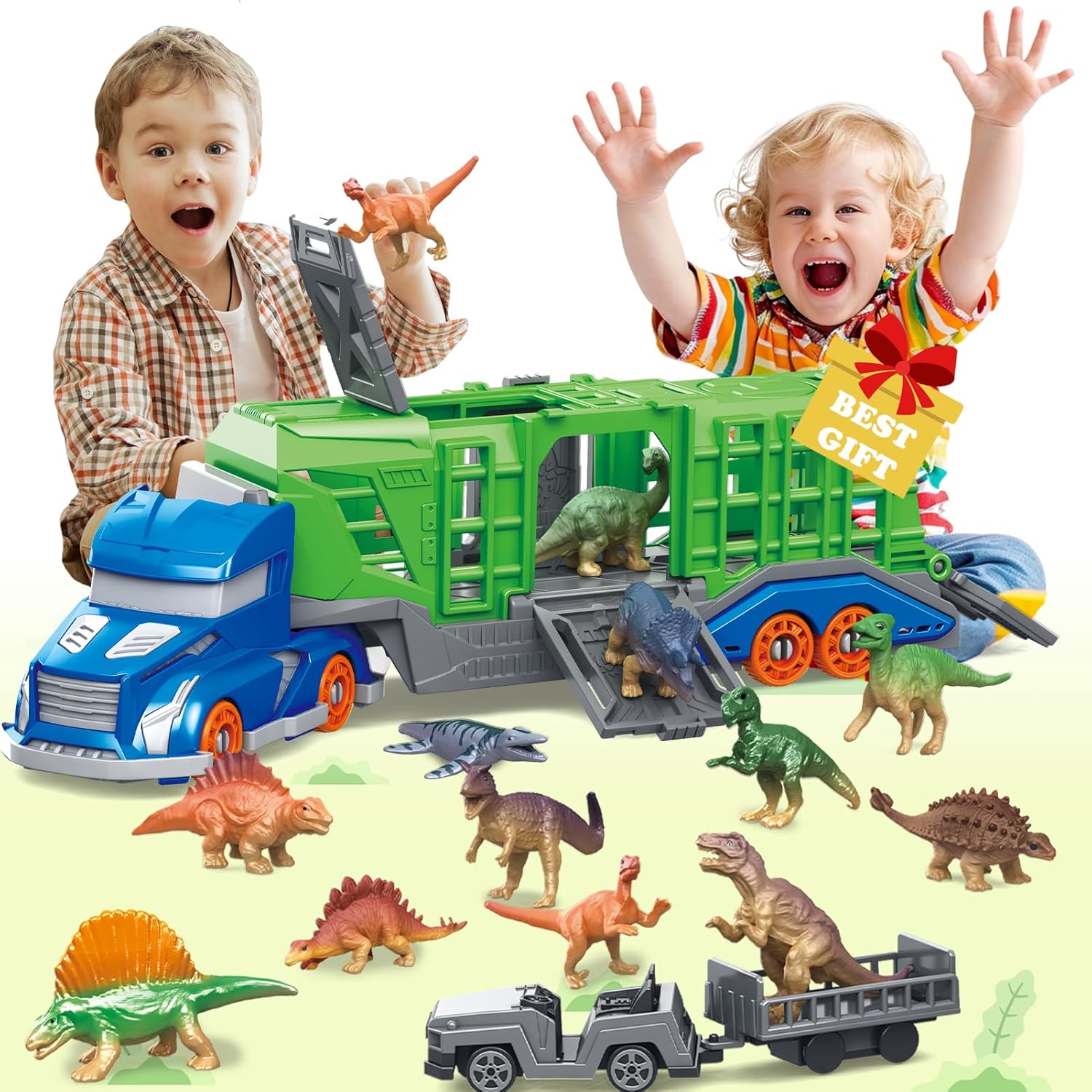 ชุดของเล่นรถขนส่งสัตว์ไดโนเสาร - Kids Toys Xmas บทวิจารณ์และราคา