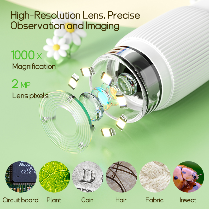 2.0 นิ้วกล้องจุลทรรศน์พ็อกเก็ต - Microscope Kids Science บทวิจารณ์และราคา