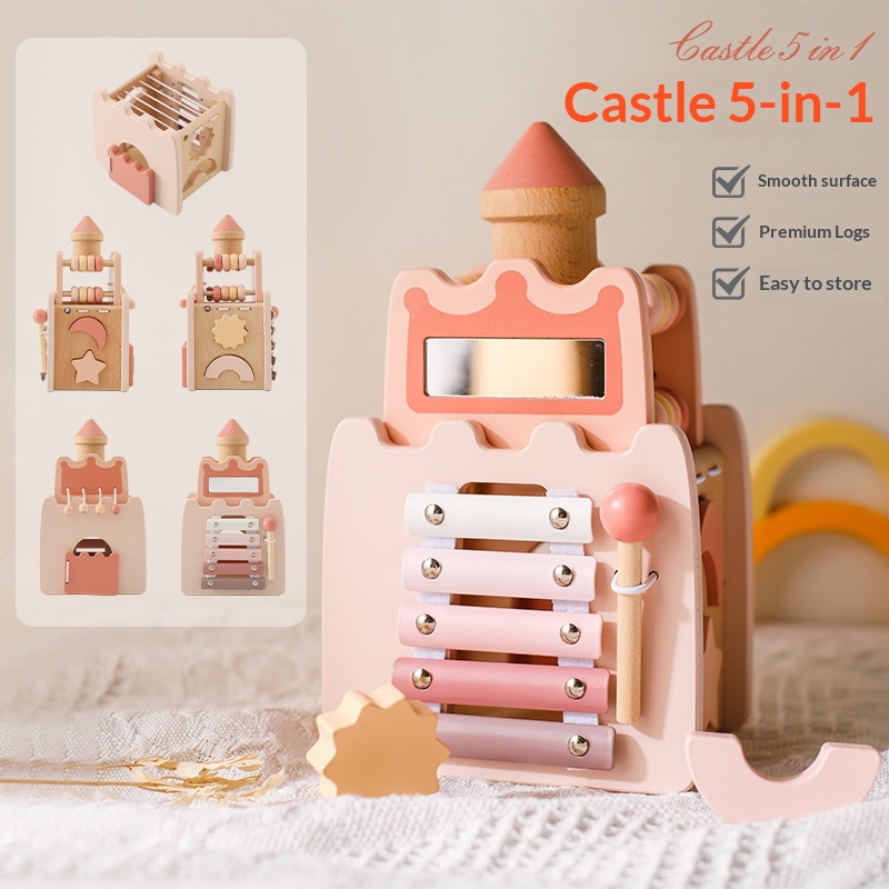 ของเล่นไม้รูปทรงปราสาท 5 in 1  - Kids Toys Xylophone บทวิจารณ์และราคา