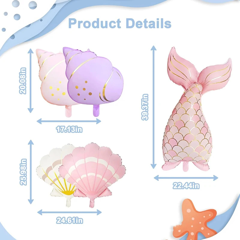 ชุดตกแต่งวันเกิดธีมนางเงือก 5  - Water Balloon Set บทวิจารณ์และราคา
