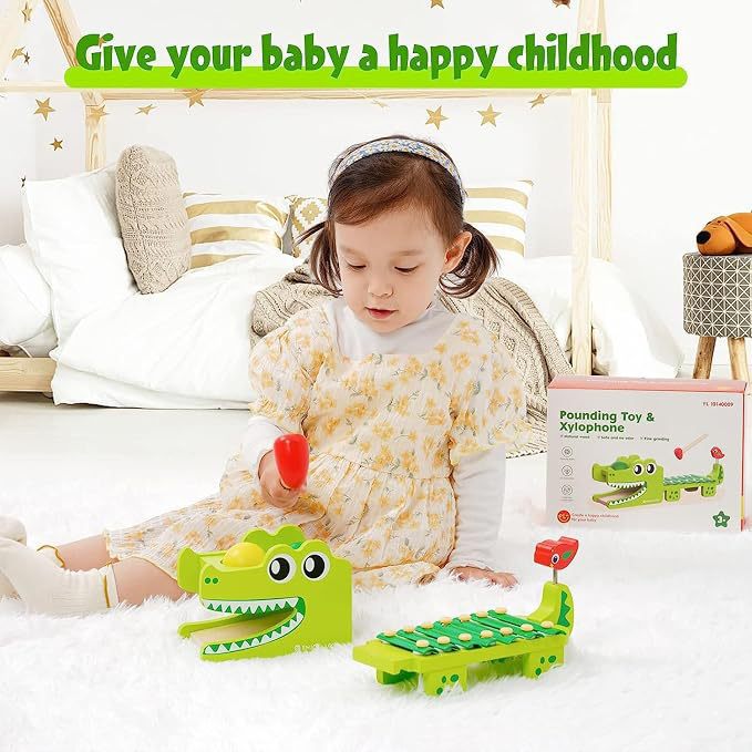 ของเล่นไม้มอนเตสซอรี่รูปจระเข้ - Kids Toys Xylophone บทวิจารณ์และราคา