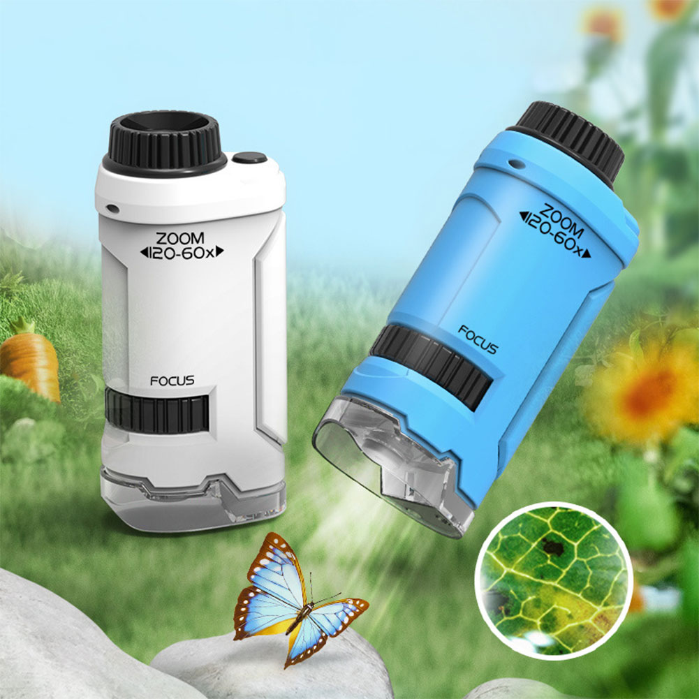 ใหม่ 60x-120x กล้องจุลทรรศน์แบ - Microscope Kids Science บทวิจารณ์และราคา