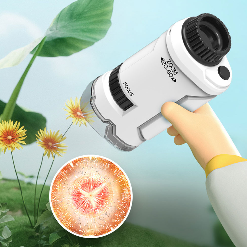 ใหม่ 60x-120x กล้องจุลทรรศน์แบ - Microscope Kids Science บทวิจารณ์และราคา