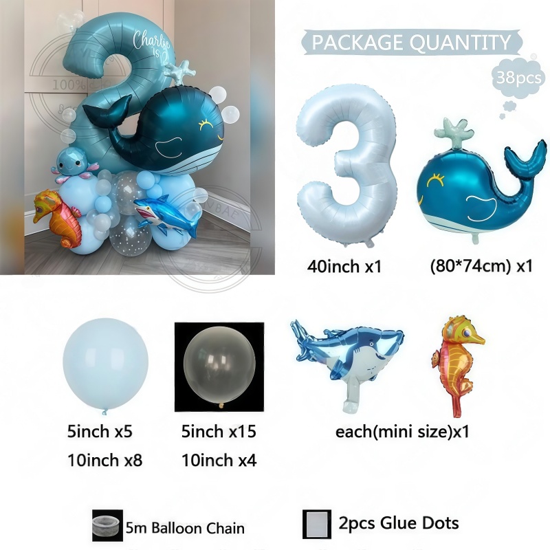 ชุดลูกโป่งวันเกิดธีมสัตว์ทะเล  - Water Balloon Set บทวิจารณ์และราคา